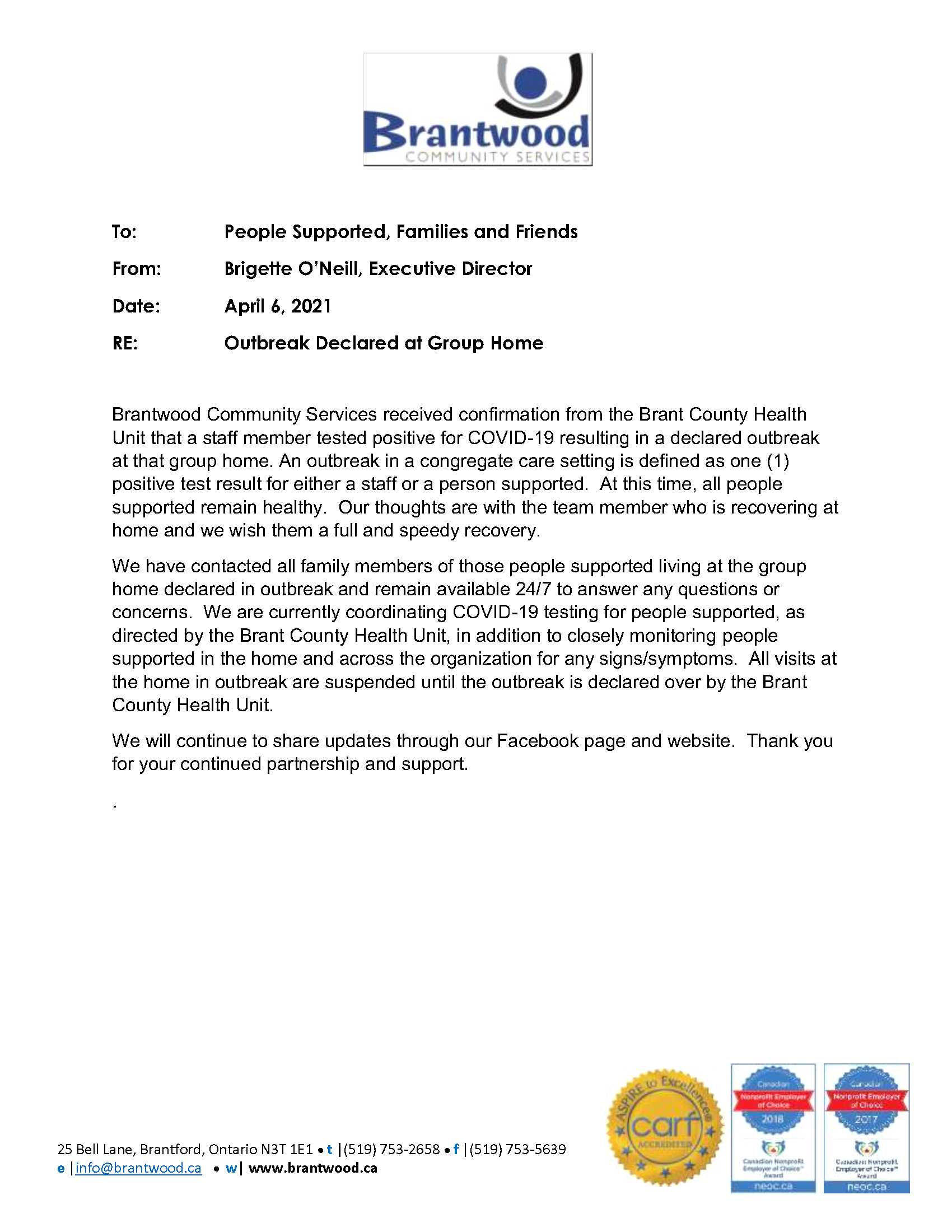 COVID Outbreak Declared at One Group Home Location - Staff Positive 04 06 2021.jpg
