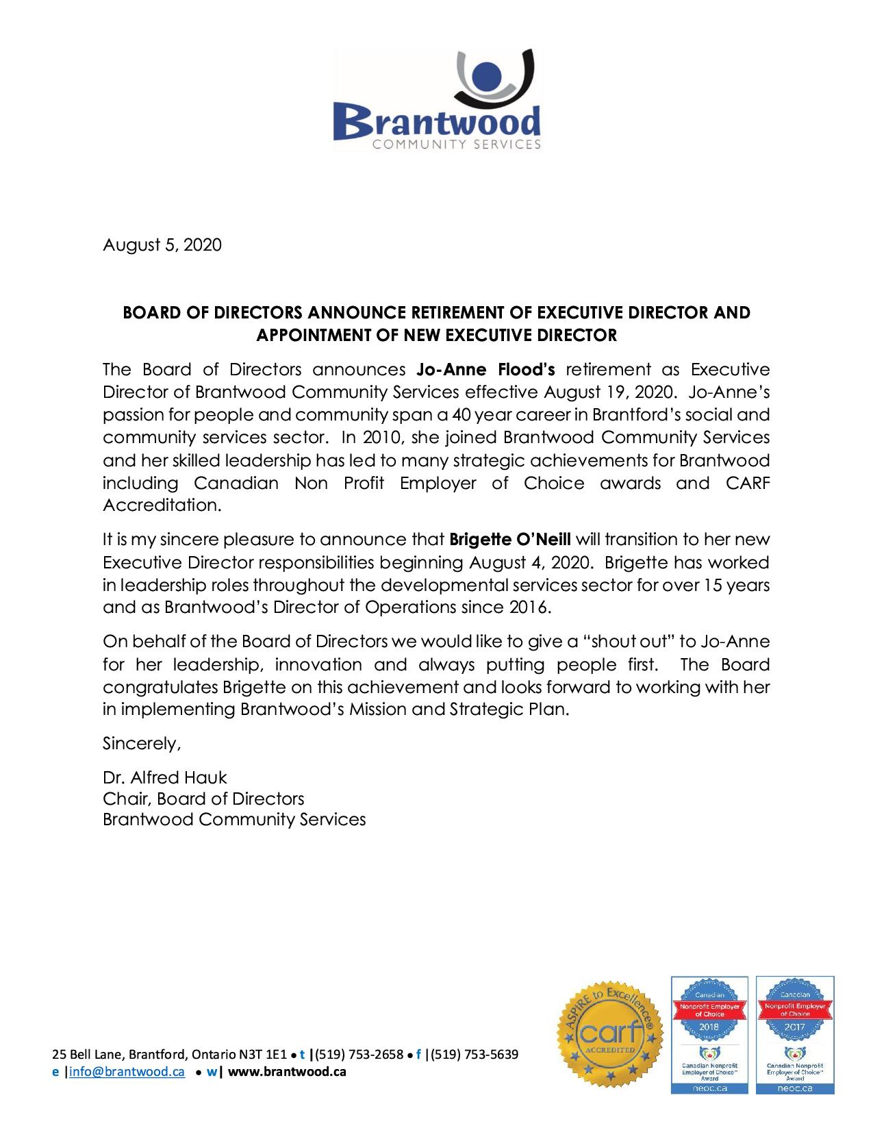 Retirement and New Executive Director Notice August 5 20201.jpg